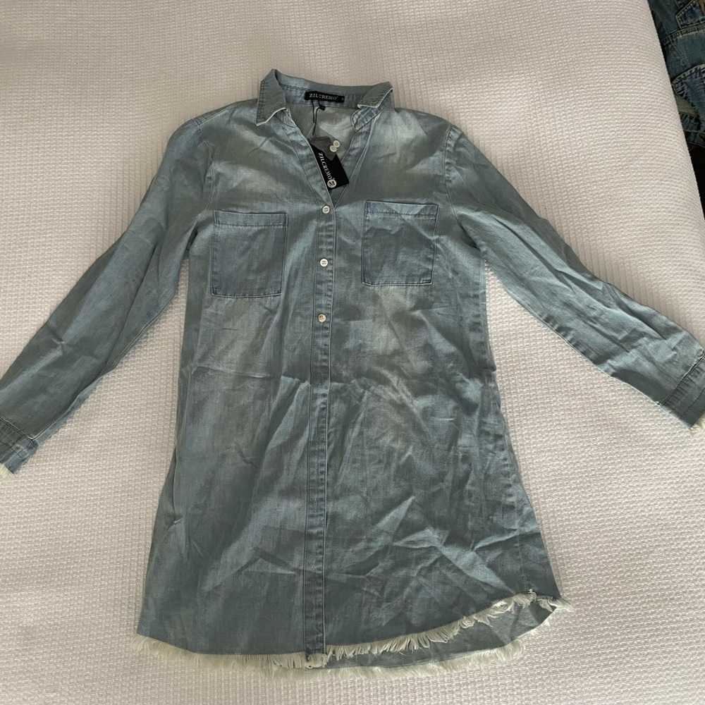 Denim mini dress